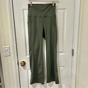 Yogalicious High-Rise Flare Pants in Sage Green